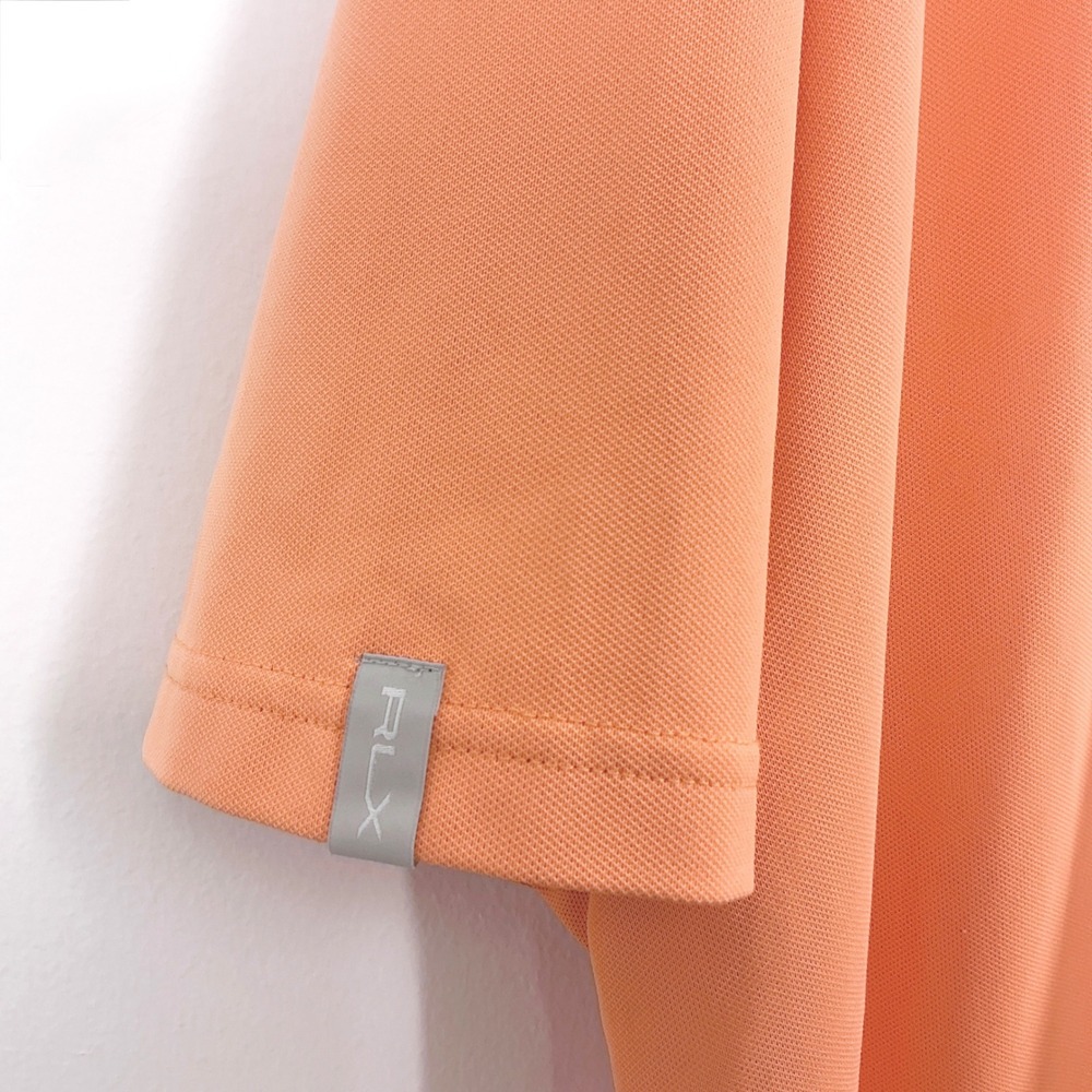 RLX Ralph Lauren Men's XXL Orange Wicking Performance Golf Polo Shirt Pocket - Picture 5 of 8